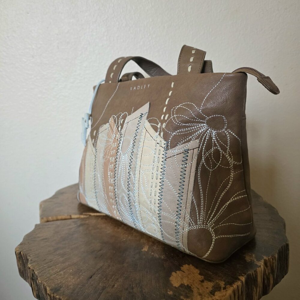 Radley London Rare Leather Tote | Embroidered Patchwork Floral | UK - Picture 4 of 16